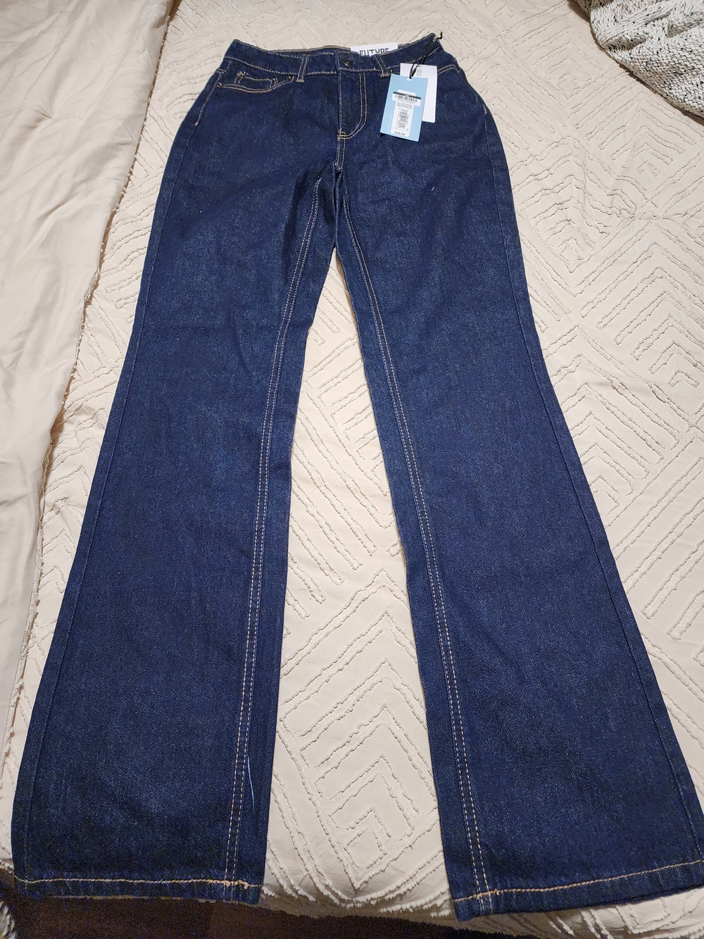 Women’s Dark Blue Flare Jeans - Unknown Brand Size 10